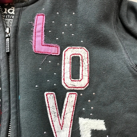 Mudd XS/S Hoodie Sweatshirt Girls Grey - Picture 2 of 4